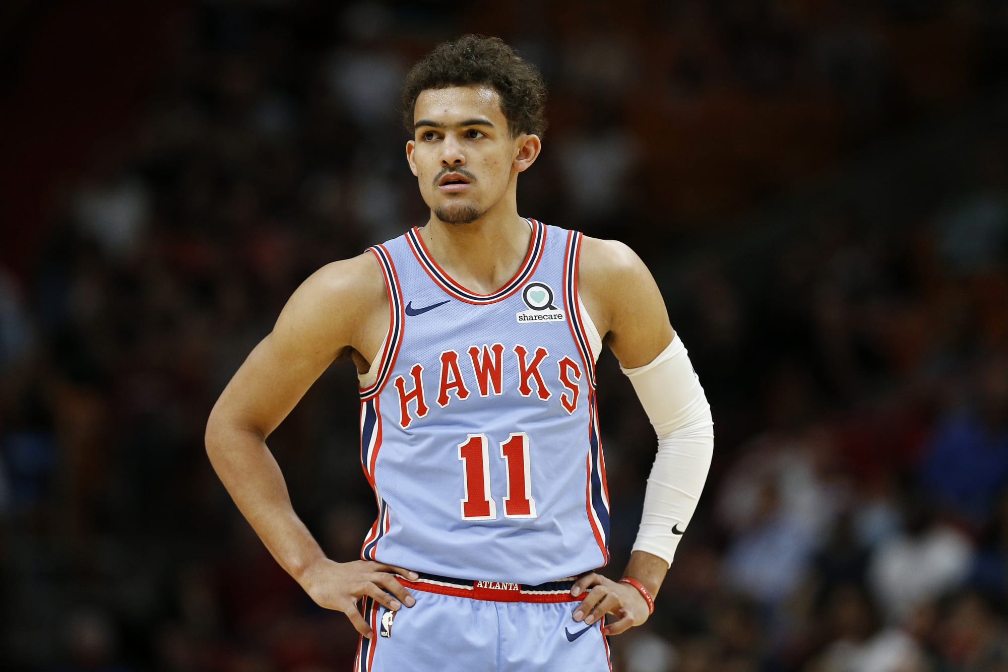trae young blue hawks jersey
