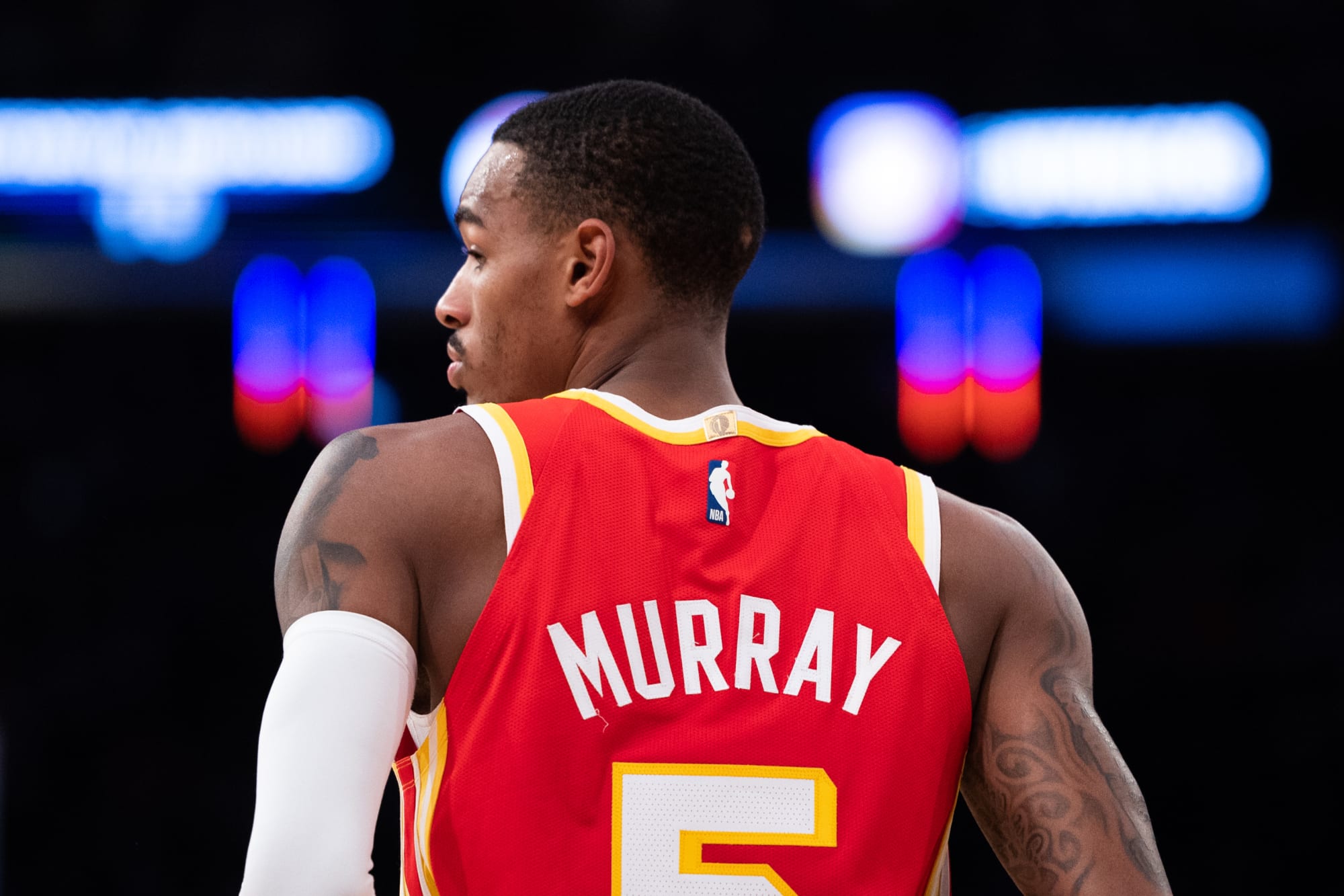 Lids Dejounte Murray Atlanta Hawks Unsigned Fanatics Authentic Dunking vs  the Phoenix Suns Photograph