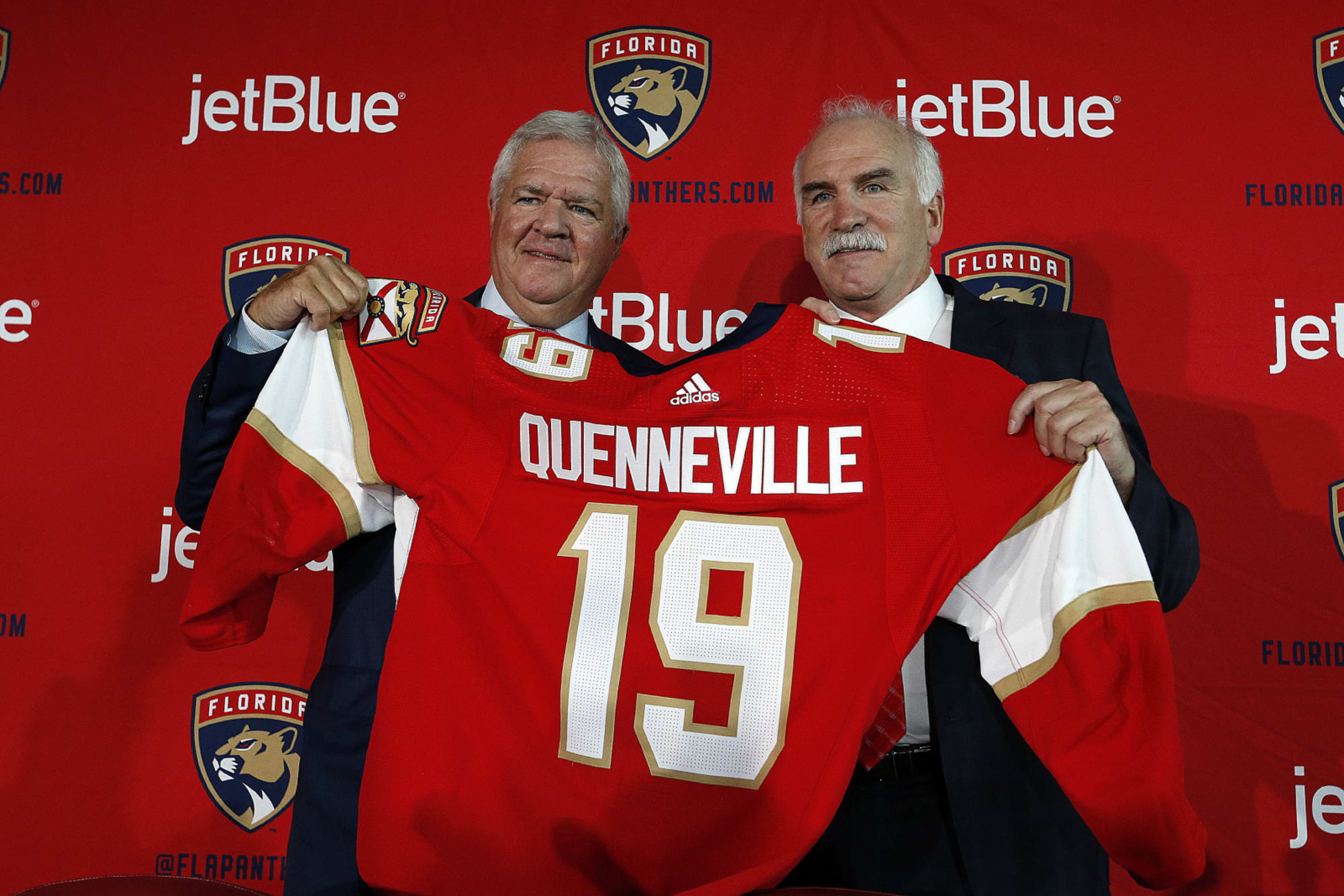 Florida Panthers head coach Joel Quenneville skates during the first  practice of training camp in preparation for the 2020-21 NHL season at the  BB&T Center on Monday, Jan. 4, 2021 in Sunrise. (