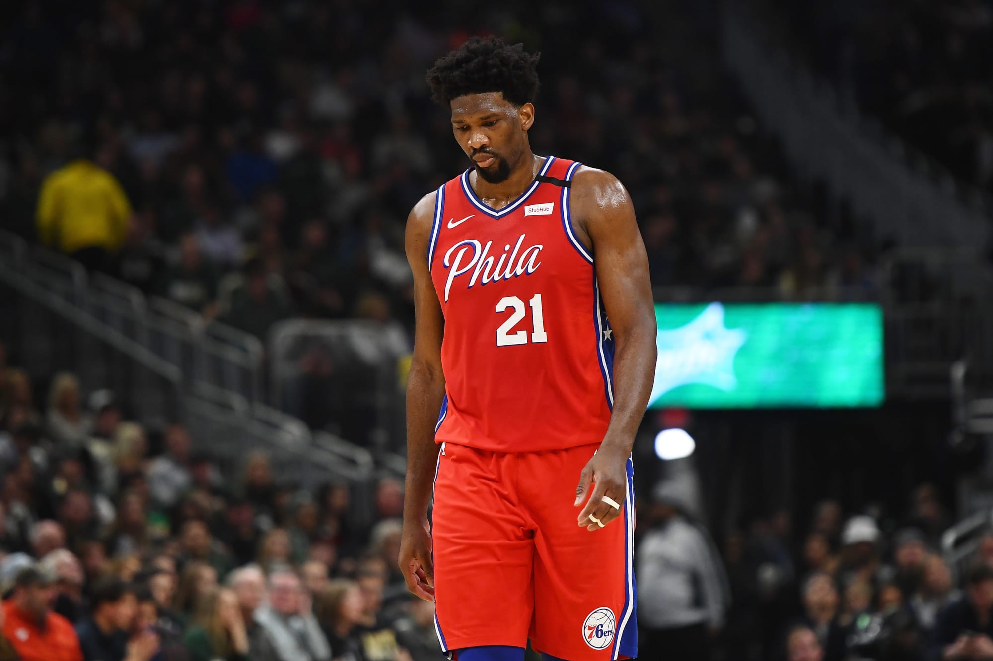 embiid red jersey