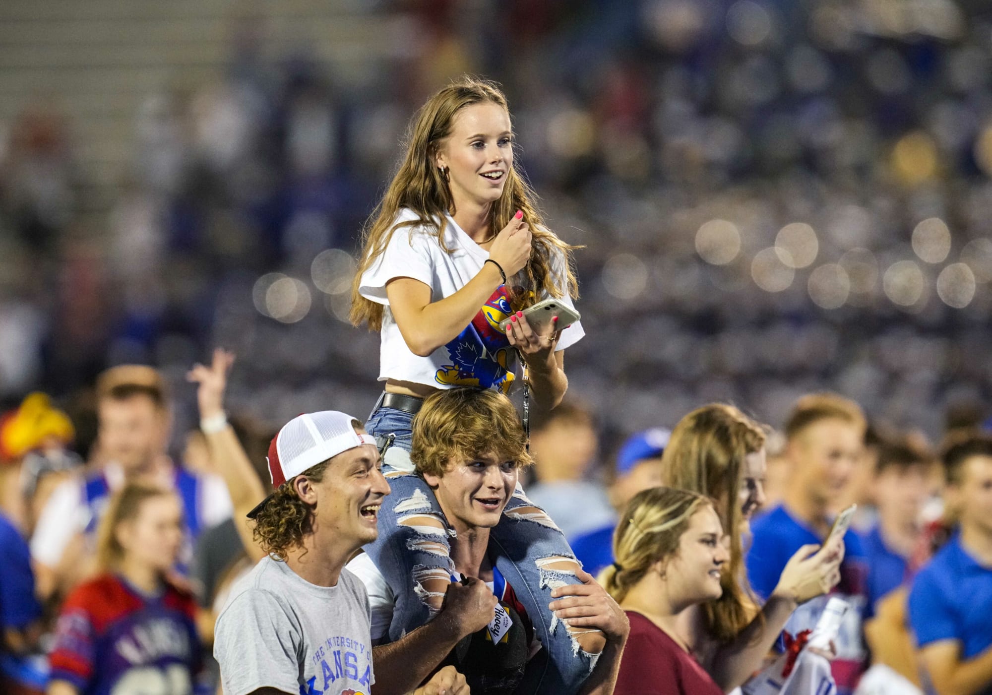 Kansas football: Jayhawk fans storm field after victory over South Dakota