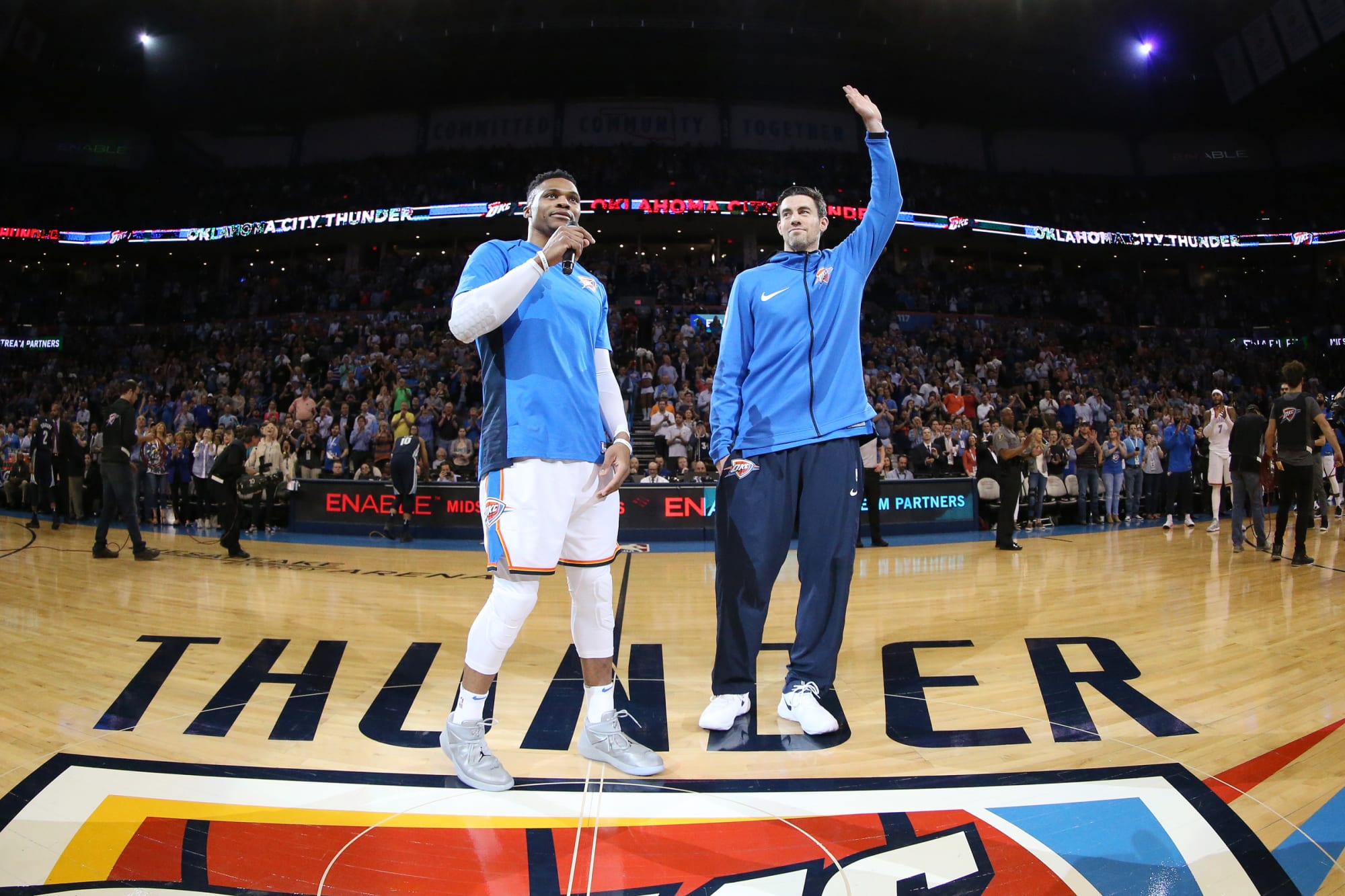 Russell Westbrook pays tribute to Nick Collison before Oklahoma