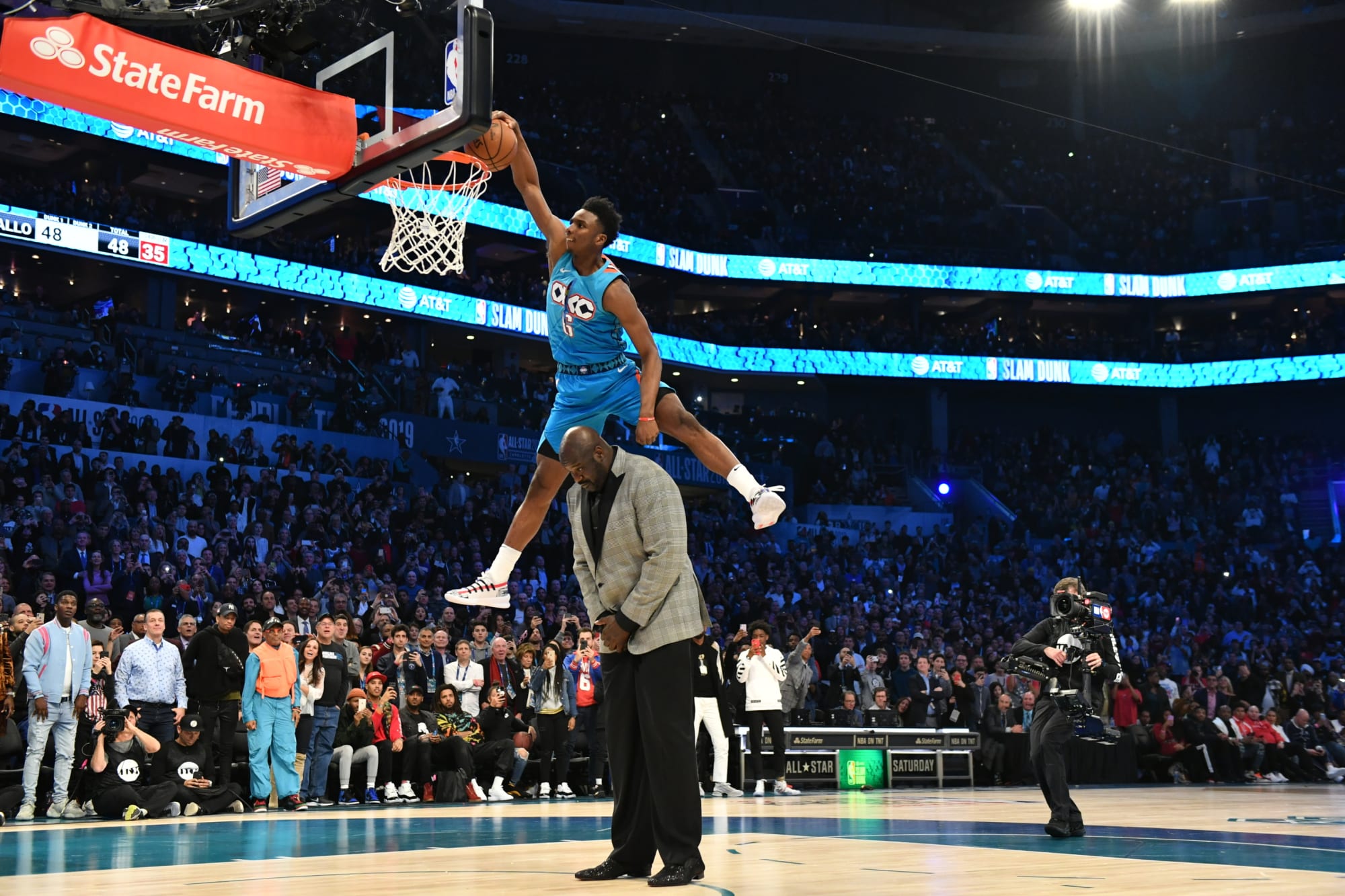 Watch Hamidou Diallo Jump over Shaq to Win NBA Slam Dunk Contest - Maxim