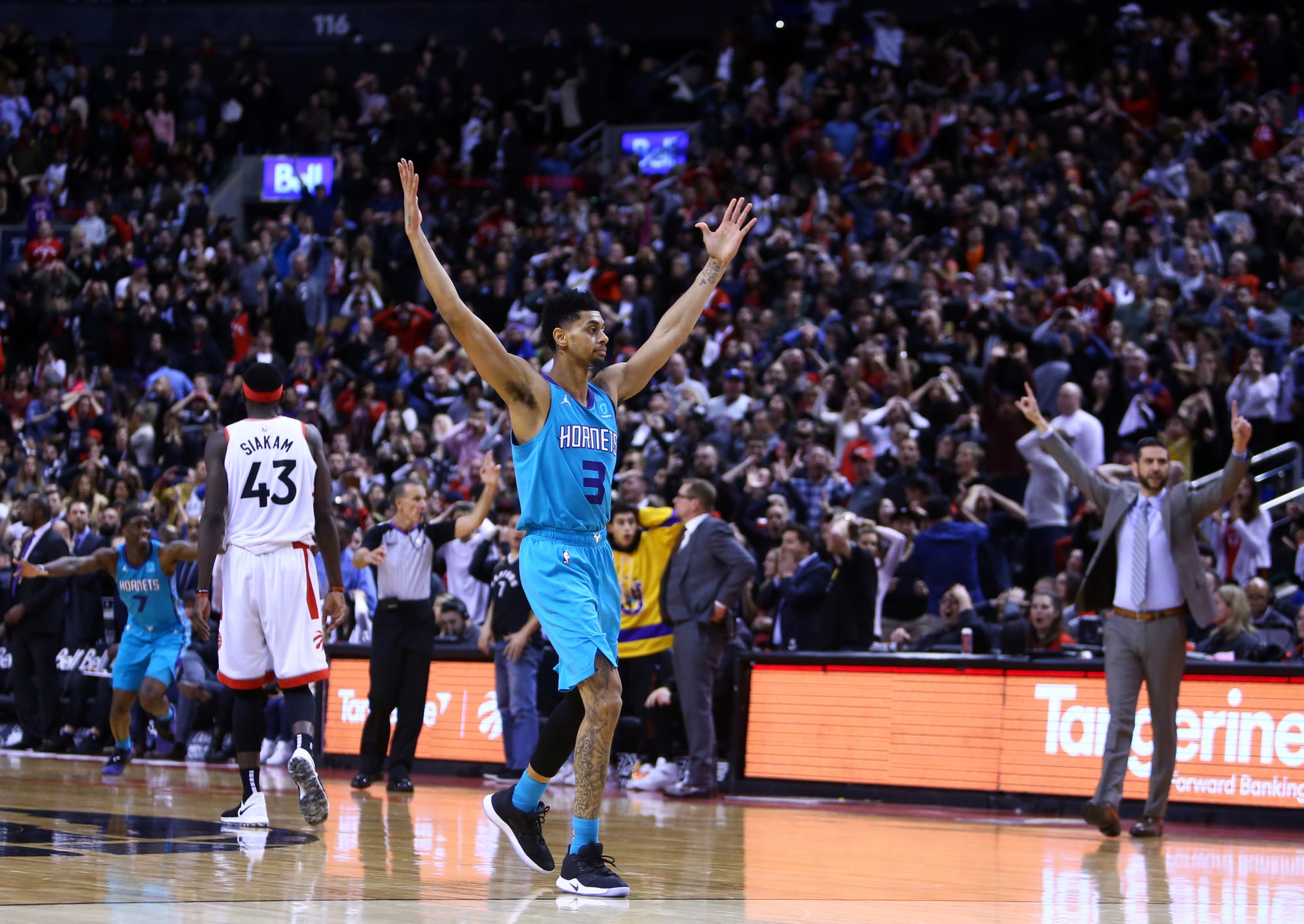 Jeremy Lamb hits half-court game-winner in Charlotte Hornets win over  Toronto Raptors, NBA News