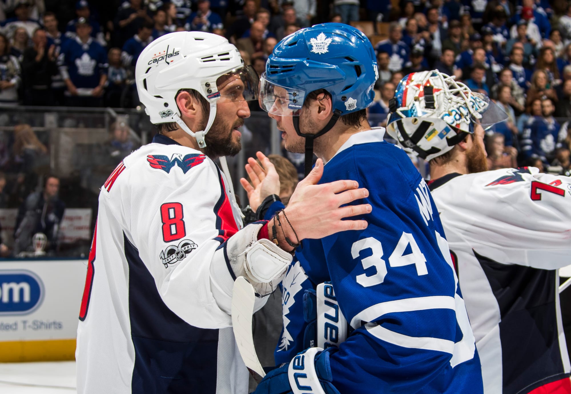 Toronto Maple Leafs Auston Matthews, Alex Ovechkin Faceoff
