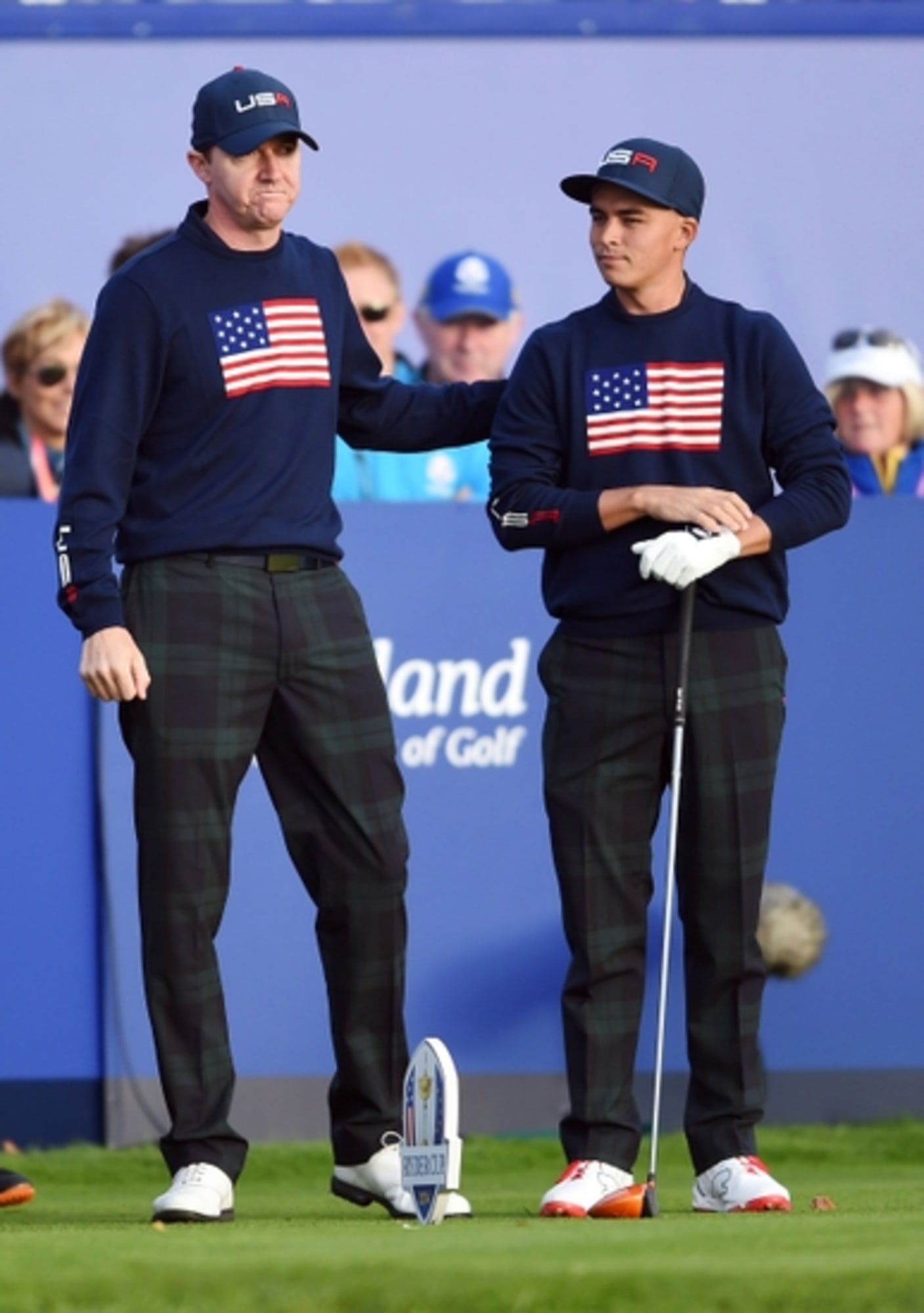 Ryder Cup Rickie Fowler and Jimmy Walker halve with Rory McIlroy and Ian Poulter, Europeans