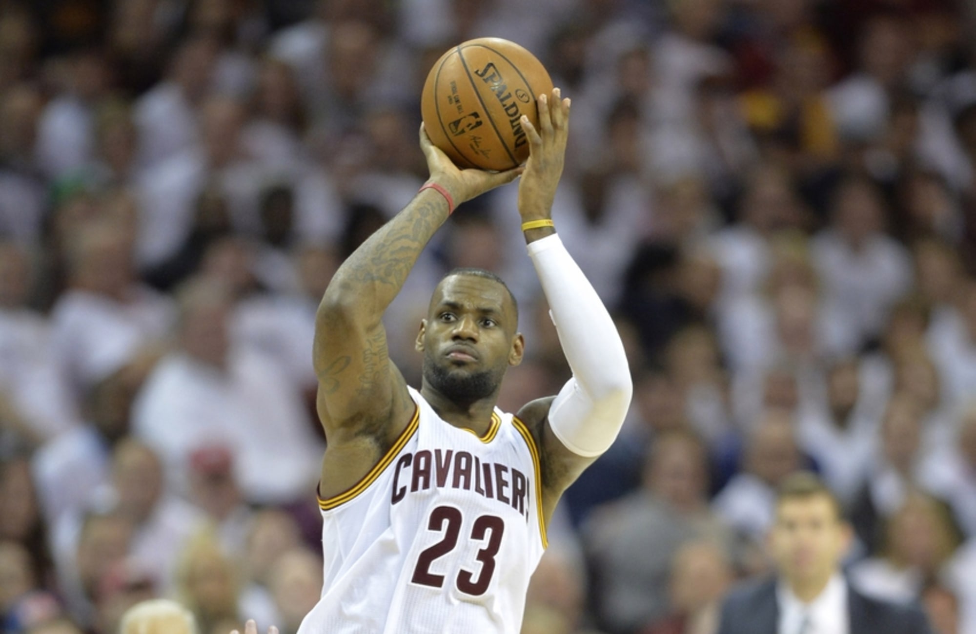 LeBron James drains a one handed shot from full court (Video)