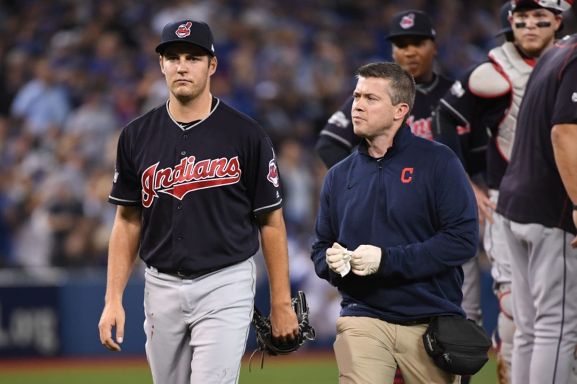 Trevor Bauer injury: Exits Game 3 after 21 pitches (finger)