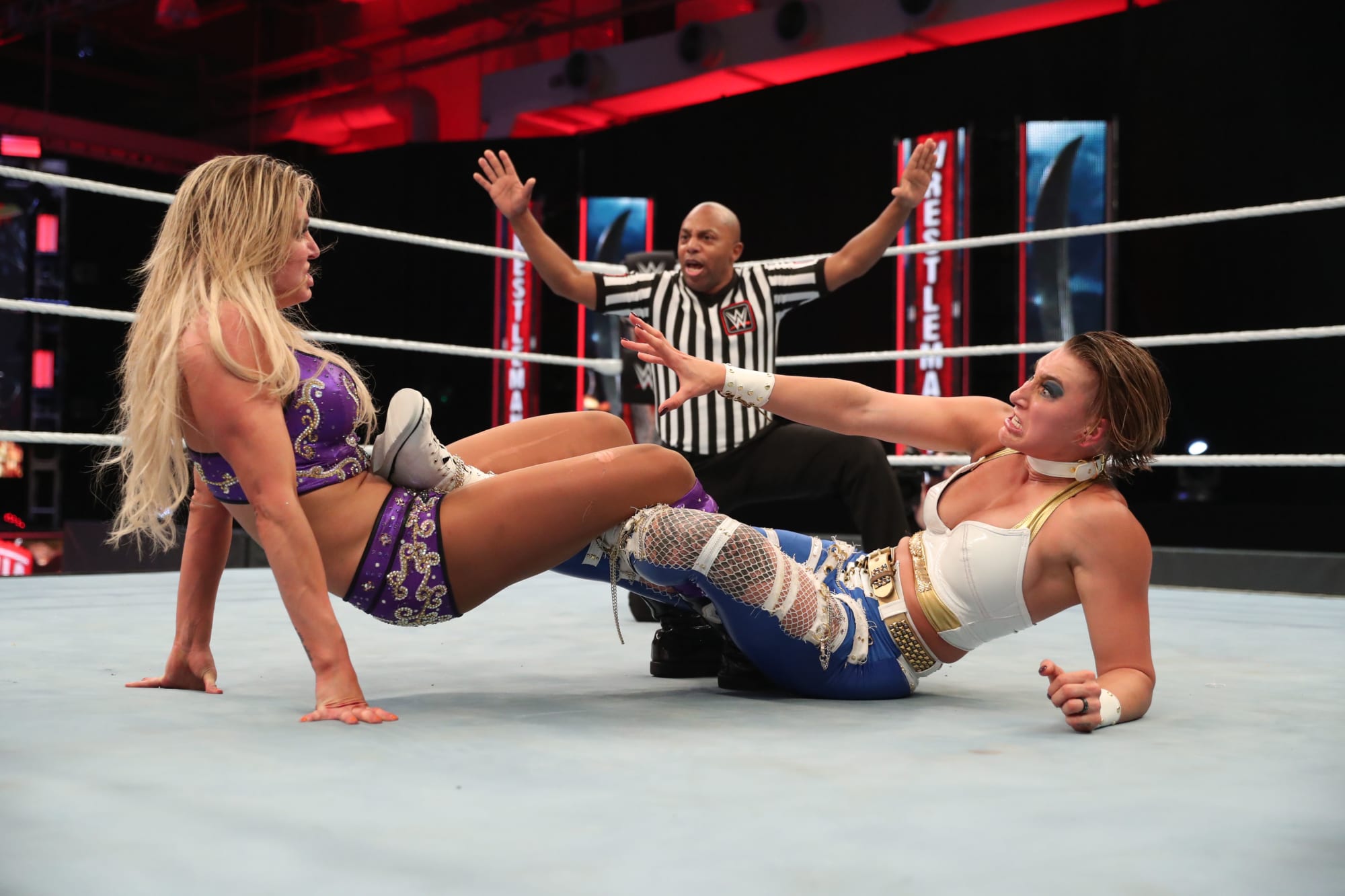 WWE WrestleMania 36 Charlotte Flair submits Rhea Ripley for NXT title