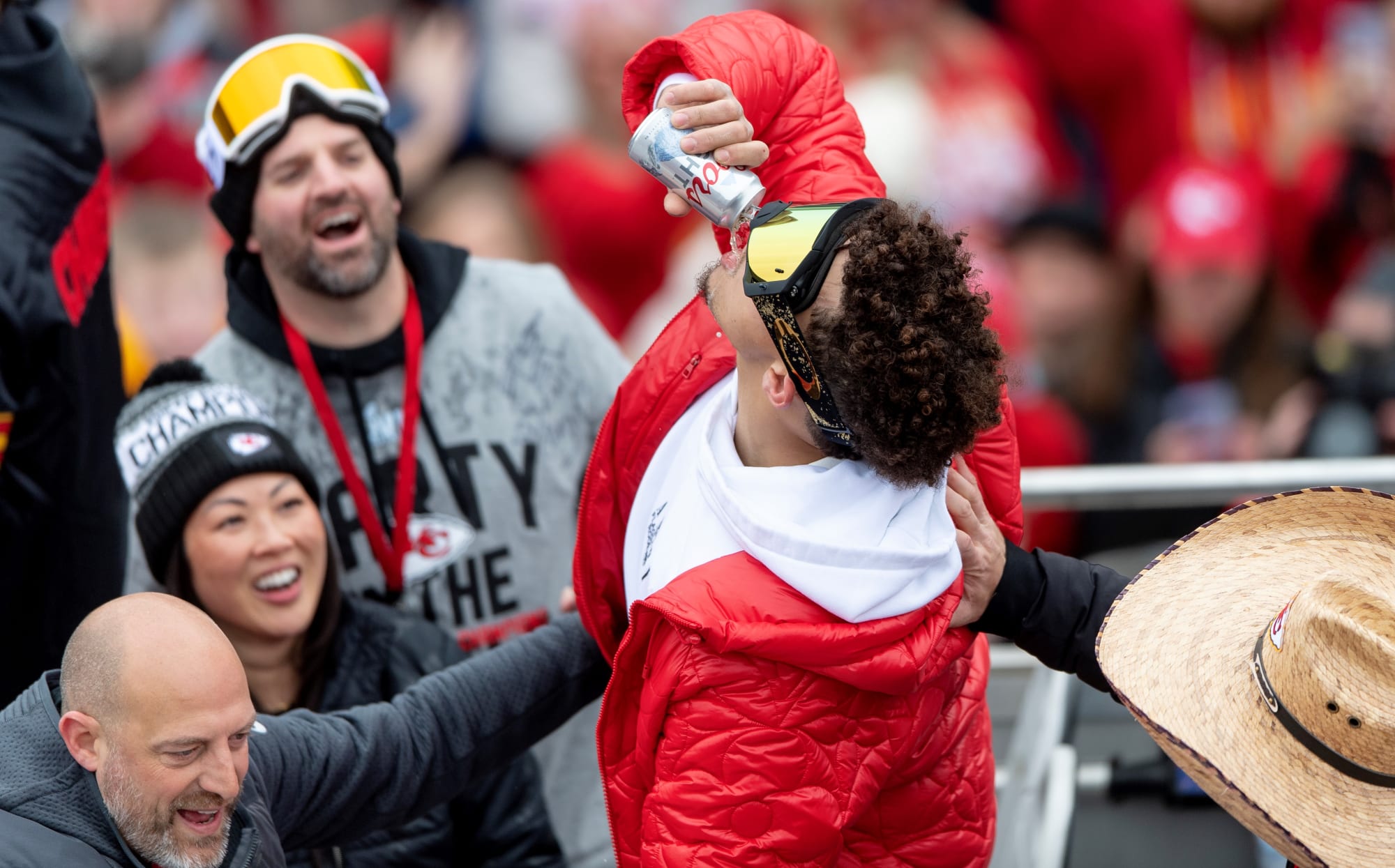 Some Chiefs fans had a problem with Patrick Mahomes drinking during Super Bowl parade