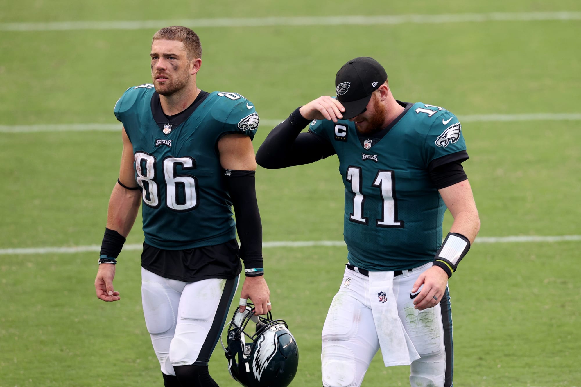Carson Wentz, Zach Ertz, and Jason Kelce shared the saddest moment after Eagles loss