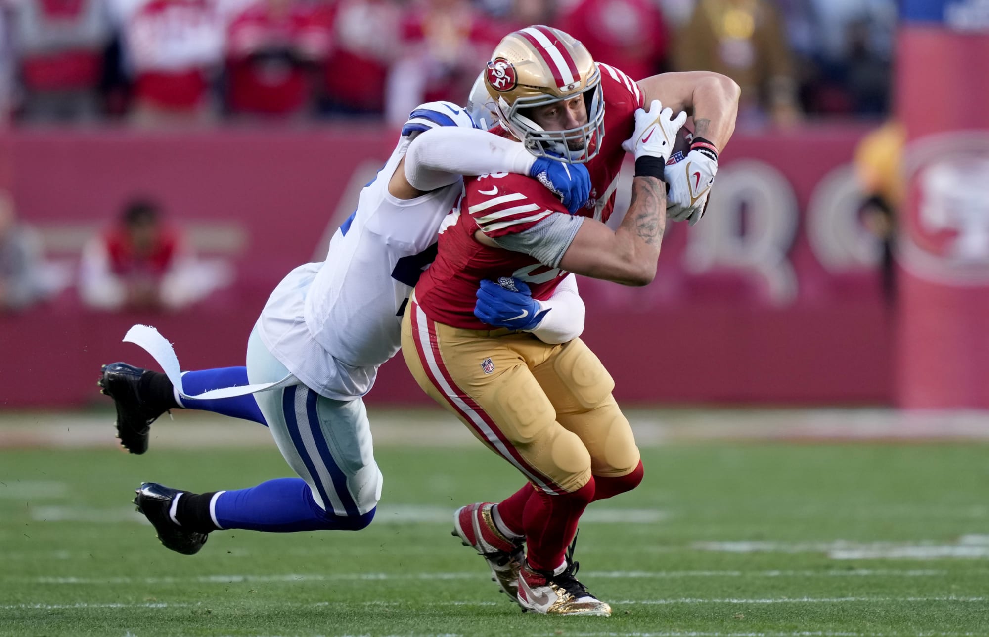 Watch George Kittle’s insane circus catch from all angles (Video)