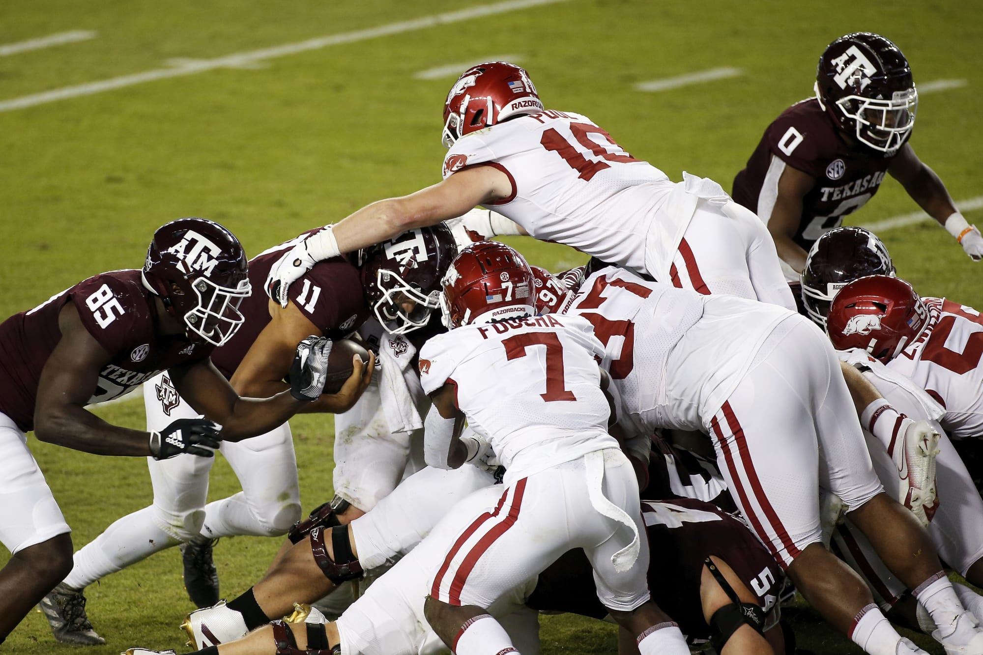What is the Arkansas vs. Texas A&M football series record?