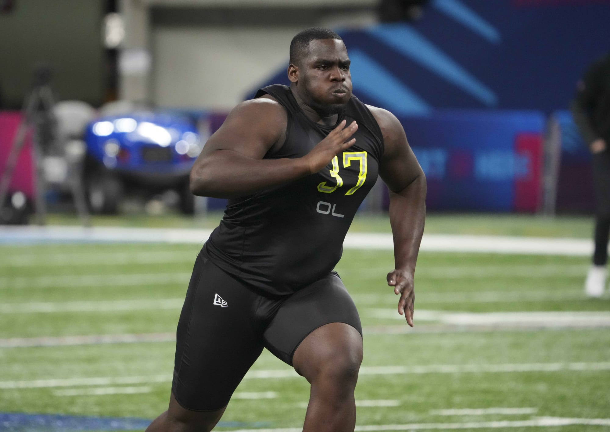 New York Giants' assistant GM Brandon Brown scouts Tulsa's pro day