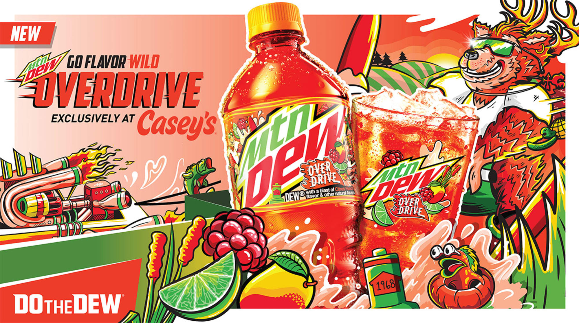 The new MTN DEW OVERDRIVE debuts at Casey's
