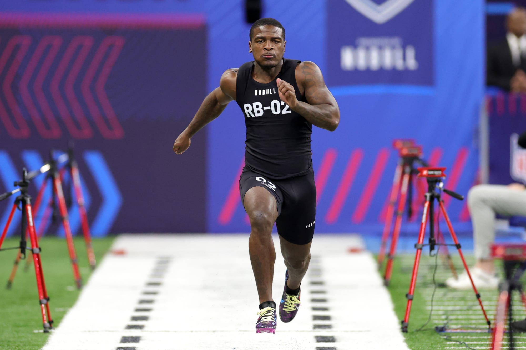 Fastest 2023 NFL Combine 40yard dash times by running back prospects