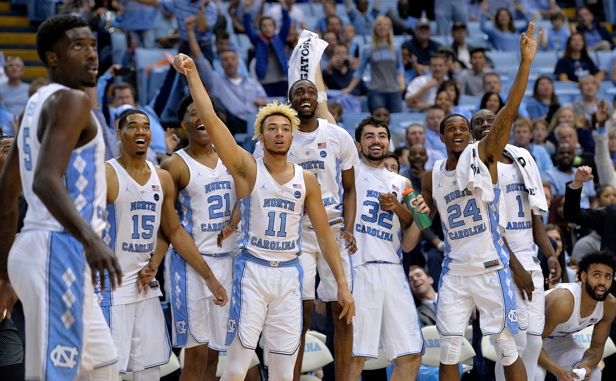 UNC Basketball Watch Shea Rush hit awesome trick shot in Dean Dome