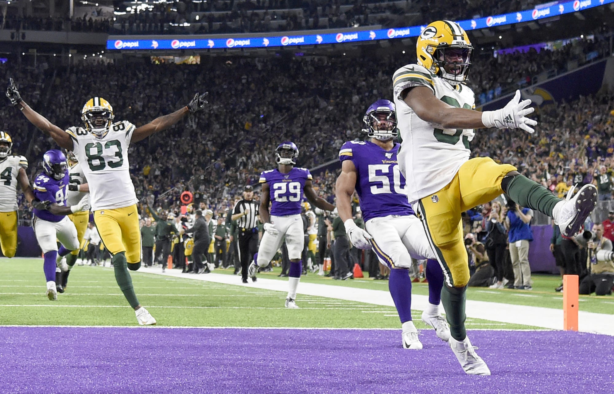 What is Packers’ winloss record vs. Vikings at U.S. Bank Stadium