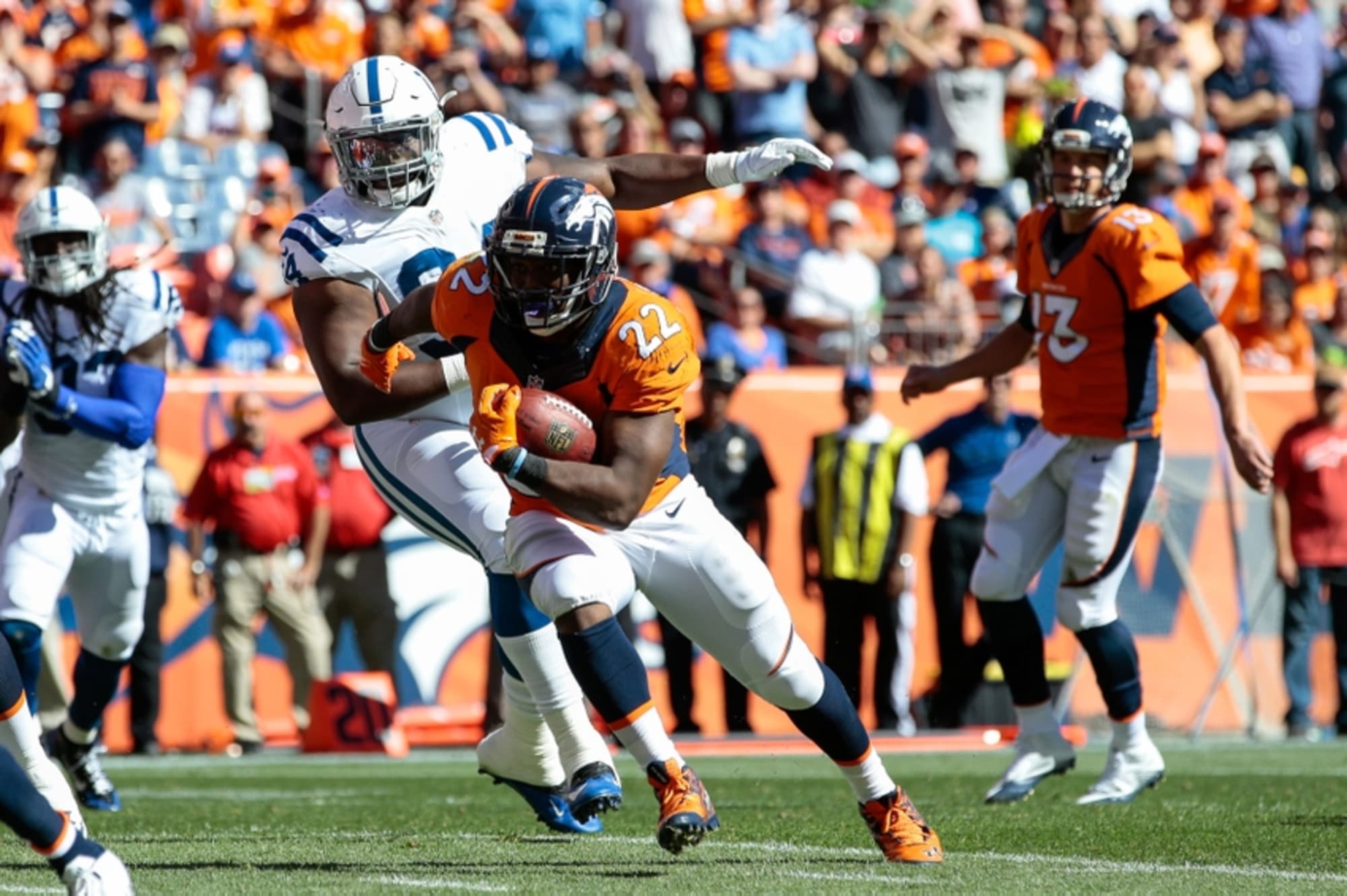 Broncos Running Backs and Offensive Line Grades from Win over Colts