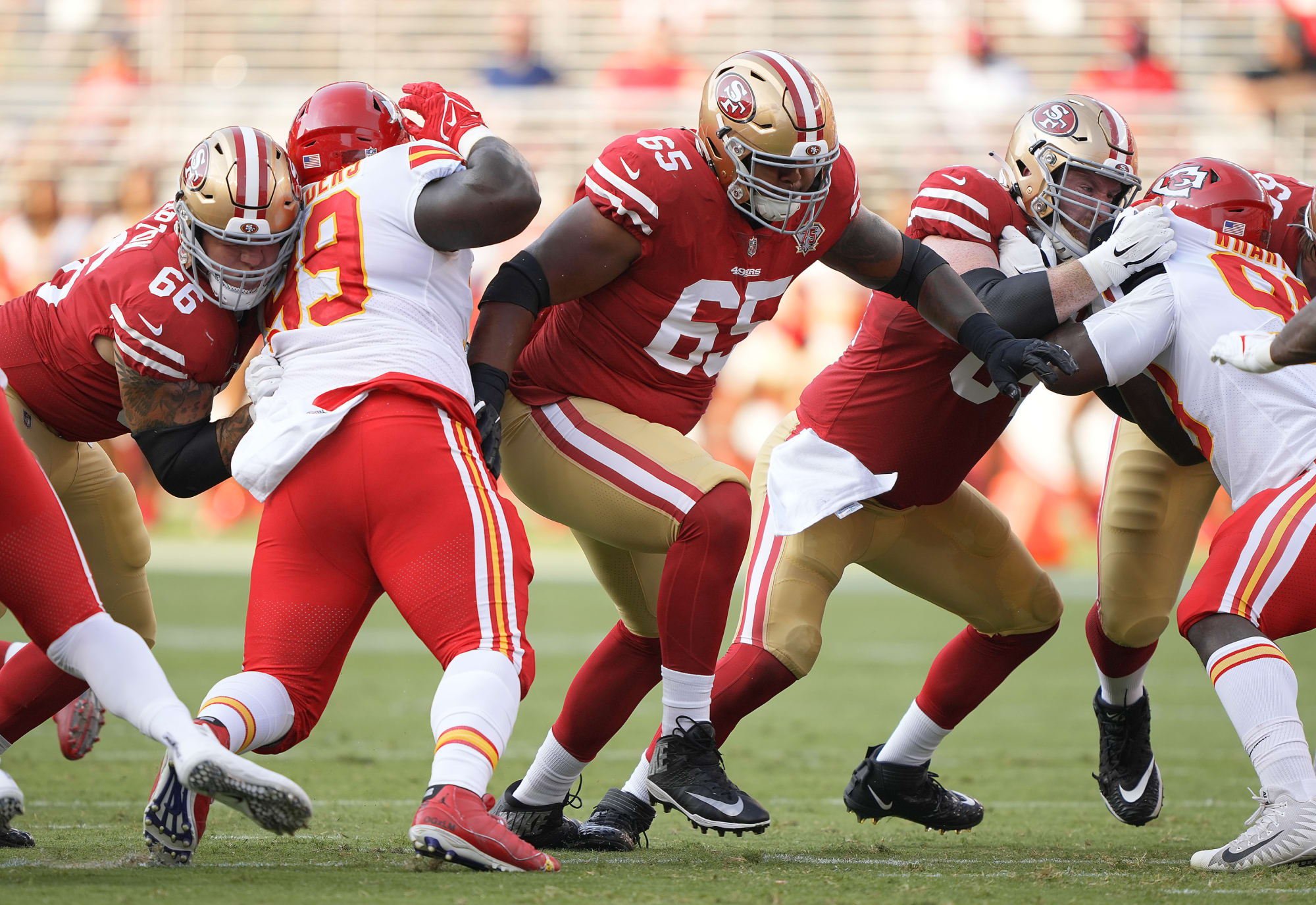 49ers loss vs. Chiefs showed why offensive line is a liability