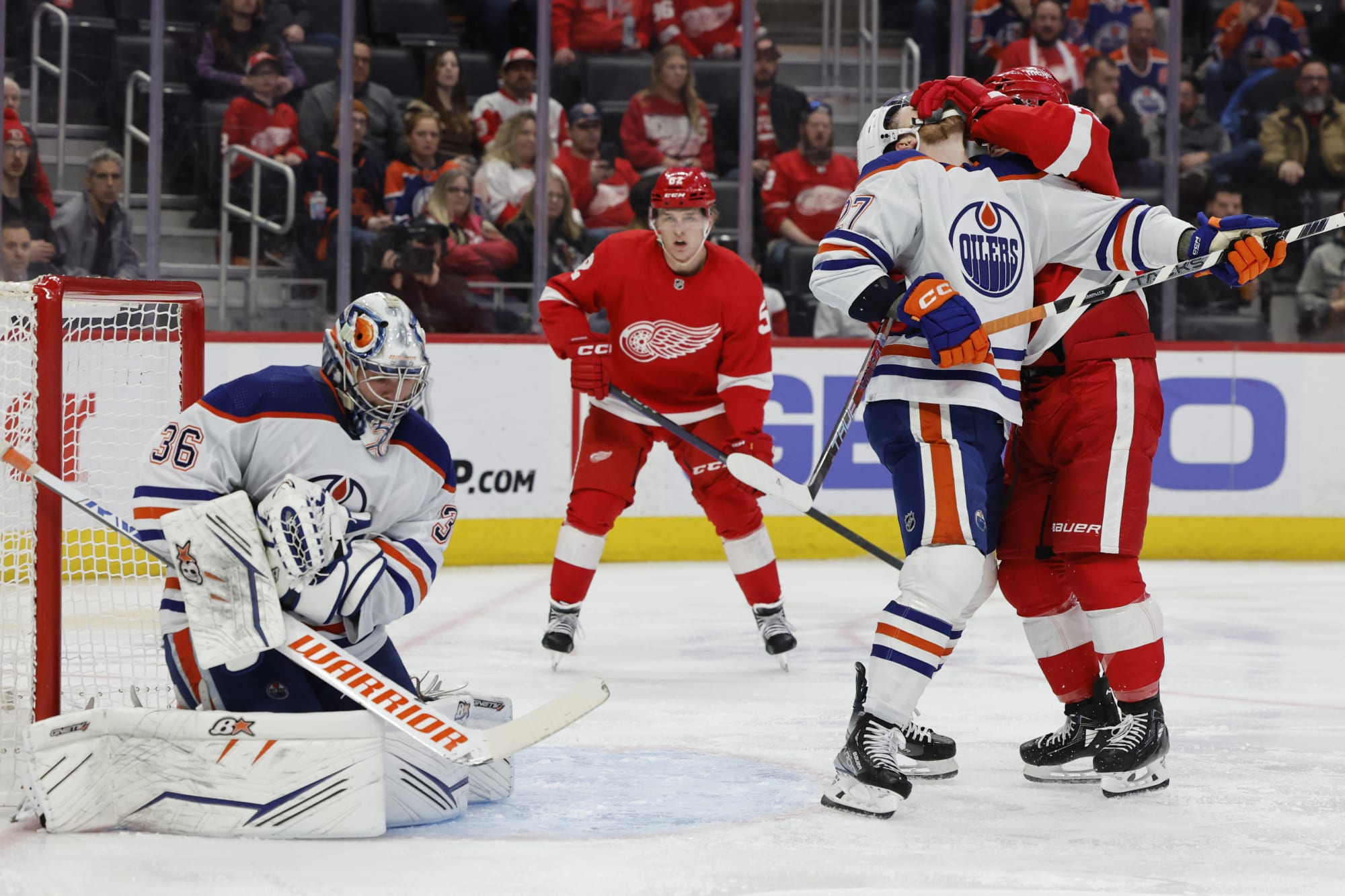 The Detroit Red Wings fall 5-2 to the Oilers in a physical contest ...