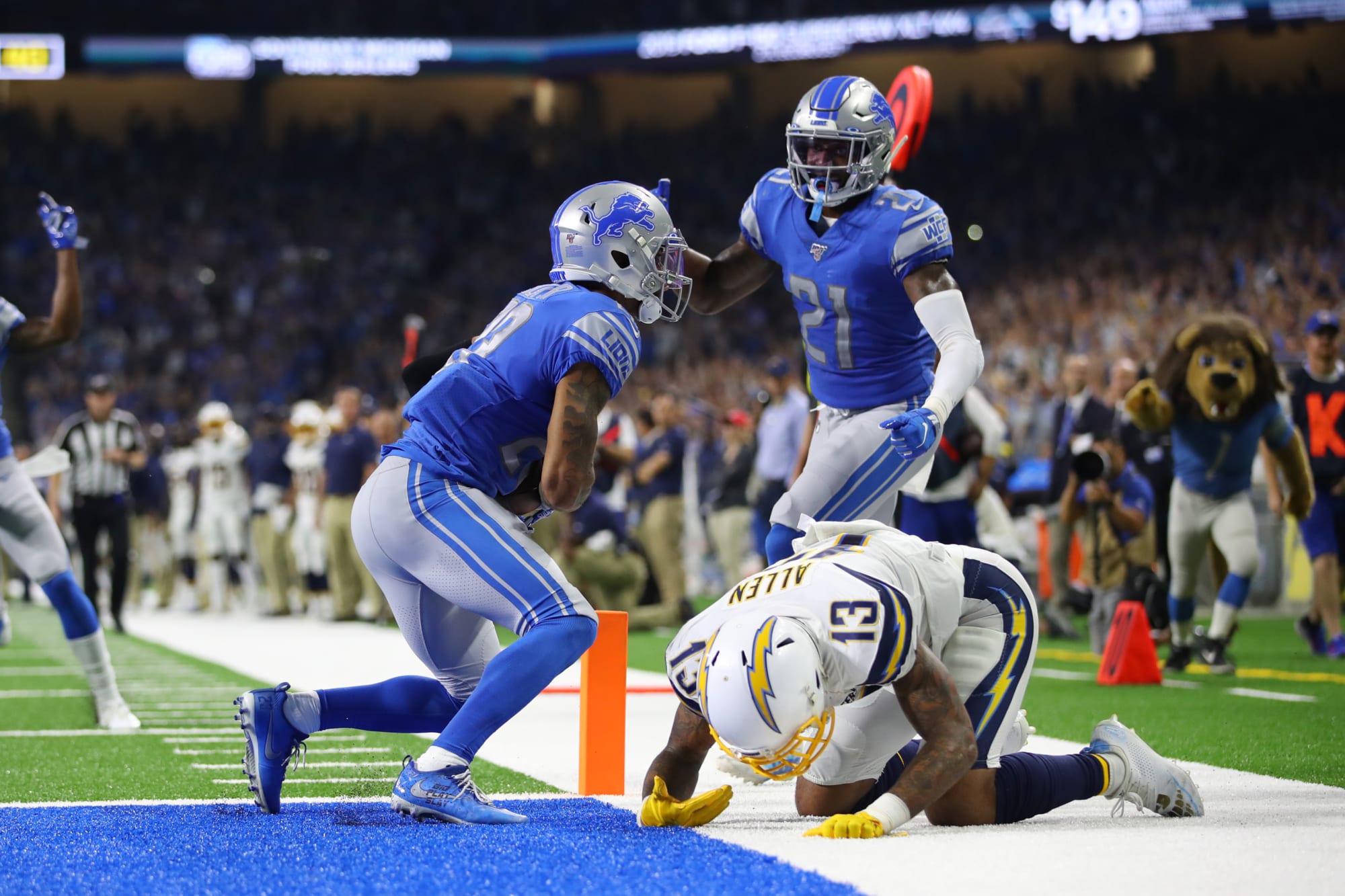 Detroit Lions shock the Los Angeles Chargers for first win