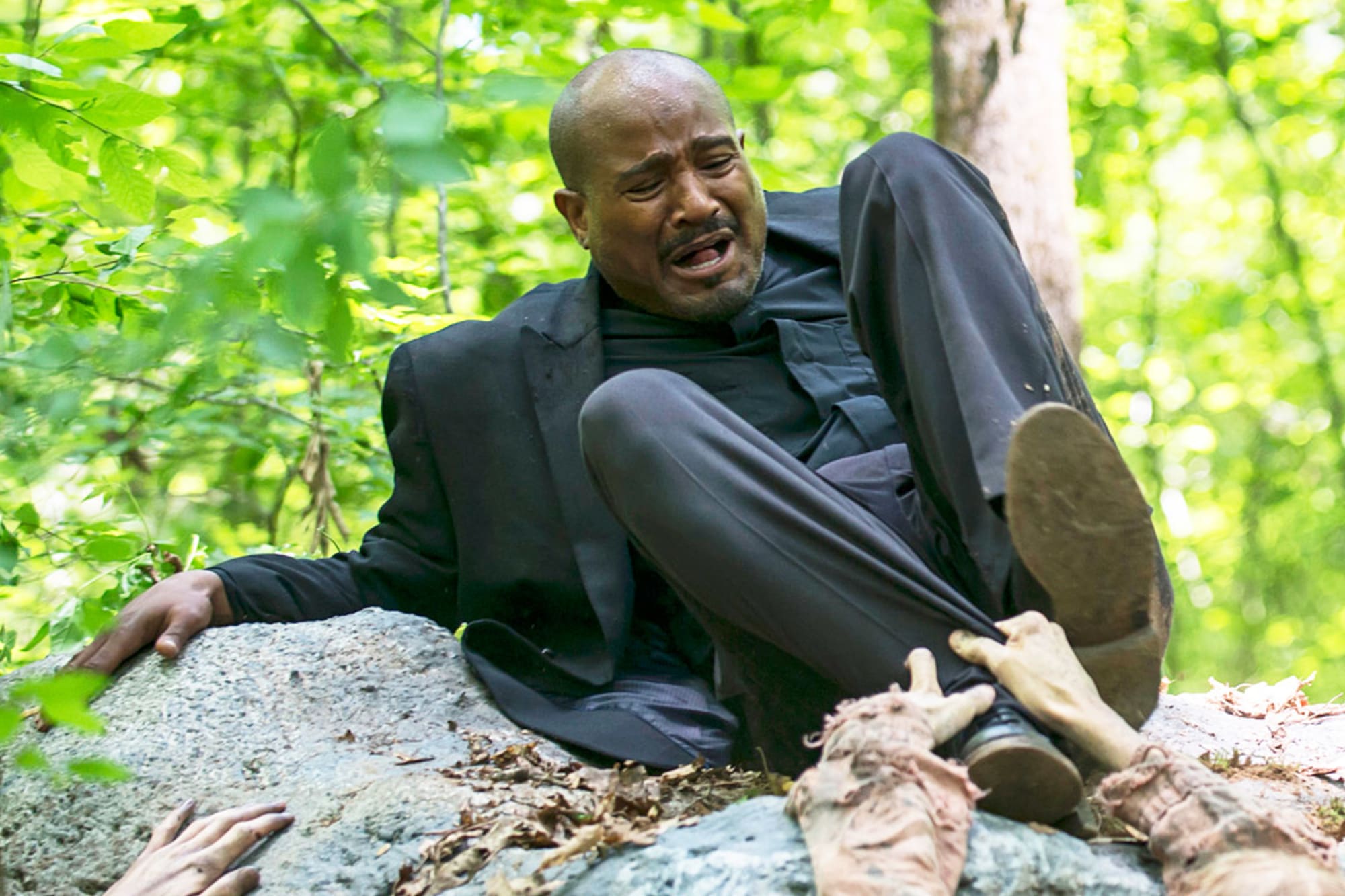 The Walking Deads Father Gabriel From Crying On A Rock To Becoming A Rock
