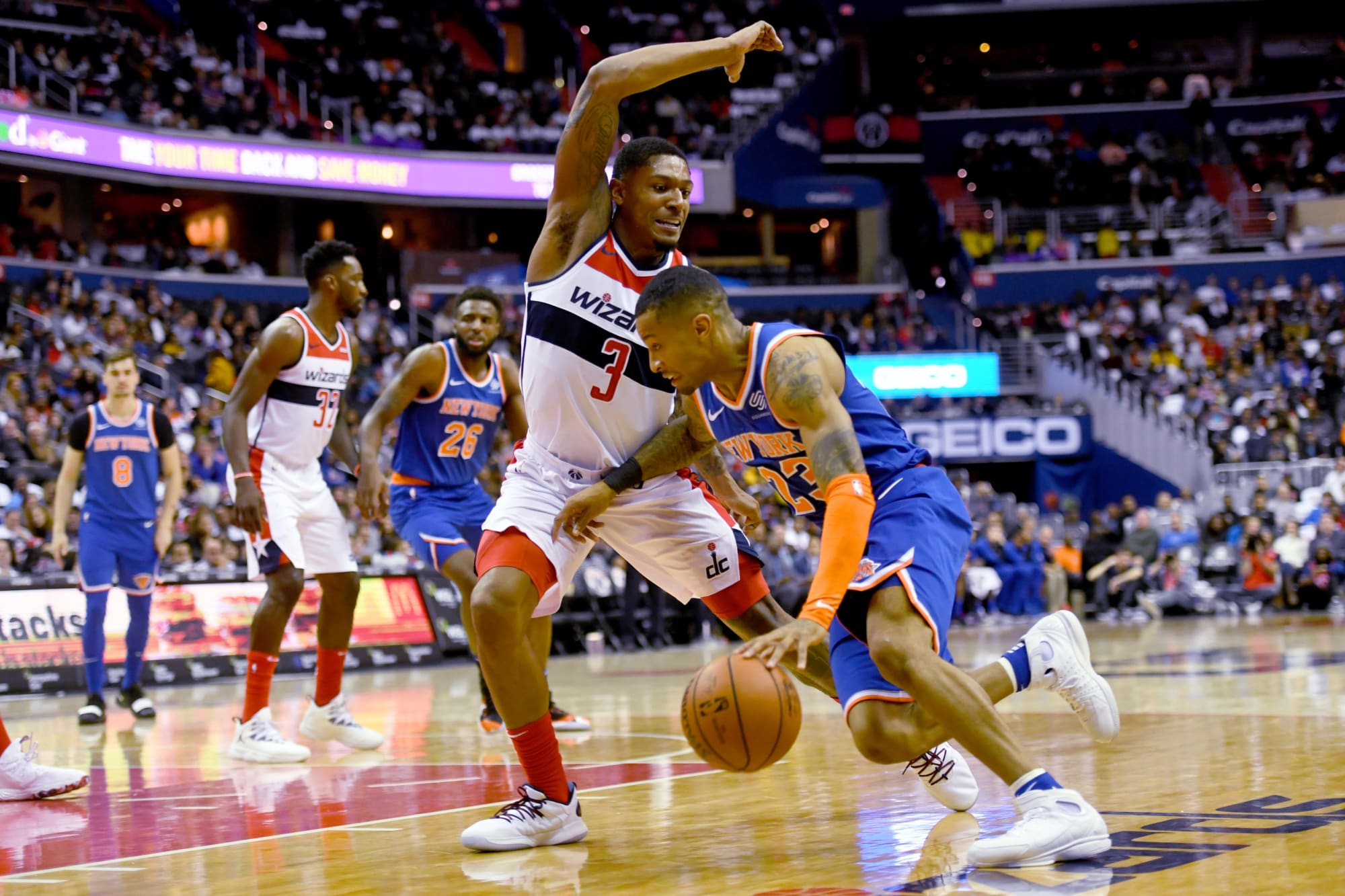 Washington Wizards Wizards top Knicks to end 5 game skid