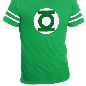 Green Lantern Logo With Striped Sleeves T-shirt