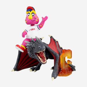Cleveland Indians Slider Game Of Thrones Mascot On Fire Dragon Bobblehead