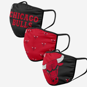 Chicago Bulls 3 Pack Face Cover - Youth