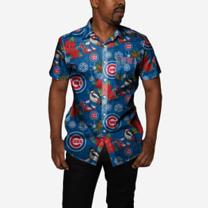 Chicago Cubs Mistletoe Button Up Shirt - 2XL