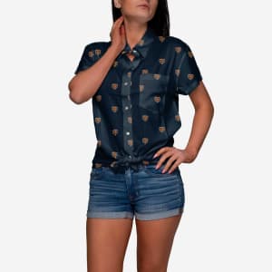 Chicago Bears Logo Blast Womens Button Up Shirt - M