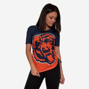 Chicago Bears Womens Ruched Replay Short Sleeve Top - L