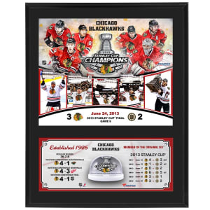 Chicago Blackhawks Fanatics Authentic 12" x 15" 2013 NHL Stanley Cup Final Champions Sublimated Plaque with Game-Used Ice