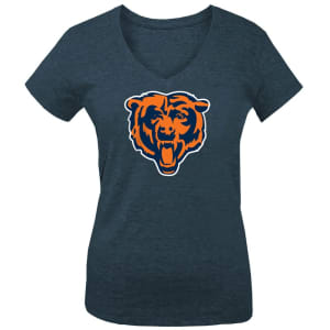 Chicago Bears 5th & Ocean by New Era Girls Youth Basic Logo Tri-Blend V-Neck T-Shirt - Navy