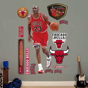 Michael Jordan Chicago Bulls Fathead Real Big Peel and Stick Life-Size Wall Graphic