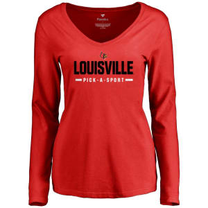Louisville Cardinals Women's Custom Sport Wordmark Long Sleeve T-Shirt - Red