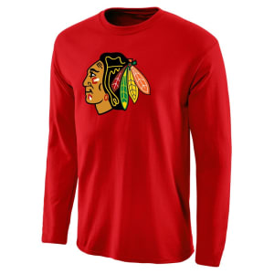 Chicago Blackhawks Rinkside Fan Big Primary Logo Long Sleeve T-Shirt - Red