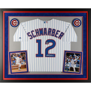 Kyle Schwarber Chicago Cubs Fanatics Authentic Deluxe Framed Autographed White Replica Jersey