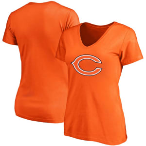 Chicago Bears NFL Pro Line by Fanatics Branded Women's Primary Logo Team V-Neck T-Shirt - Orange