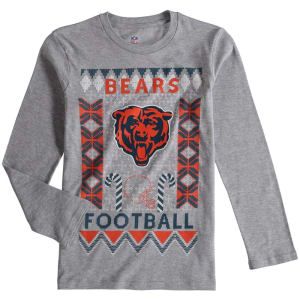 Chicago Bears Youth Blizzard Long Sleeve T-Shirt - Heathered Gray