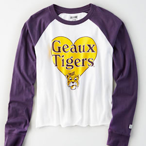 Tailgate Women's LSU Tigers Baseball Shirt White S