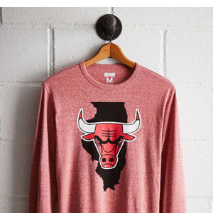 Tailgate Men's Chicago Bulls Long Sleeve Tee Red S