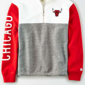 Tailgate Women's Chicago Bulls Quarter-Zip Sweatshirt White XL