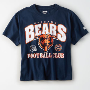 Tailgate Women's Chicago Bears Cropped T-Shirt Basic Navy S