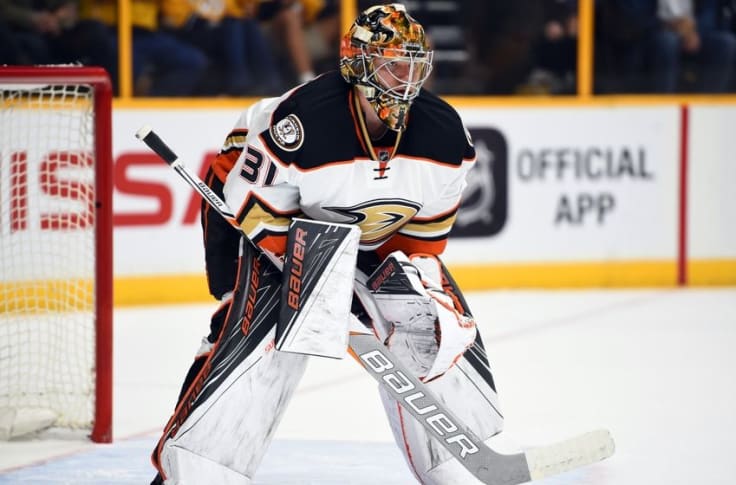 Former Anaheim Ducks goalie Frederik Andersen is finding his niche in  Toronto after a slow start - Los Angeles Times