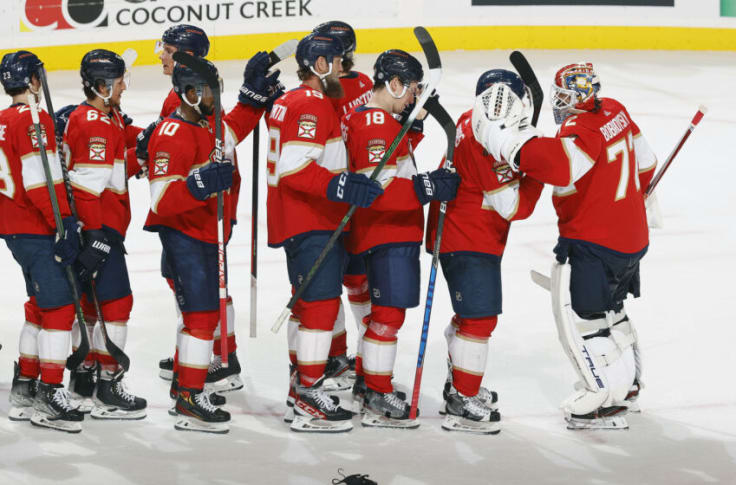 Sergei Bobrovsky Florida Panthers Unsigned Stops A Shot in Game Two of The First Round 2022 NHL Stanley Cup Playoffs Photograph