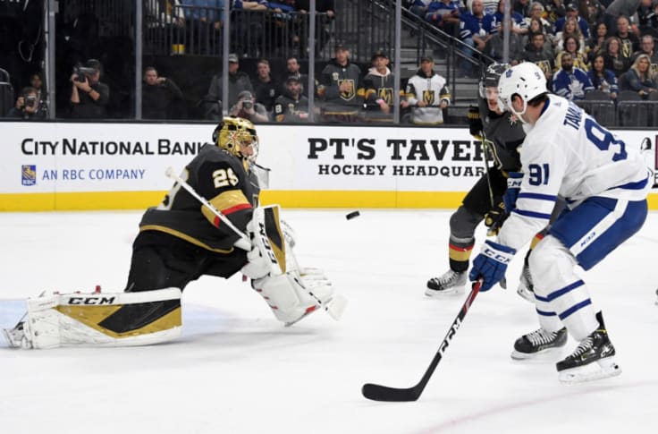 Marc-Andre Fleury makes ridiculous glove save on Maple Leafs' Nic