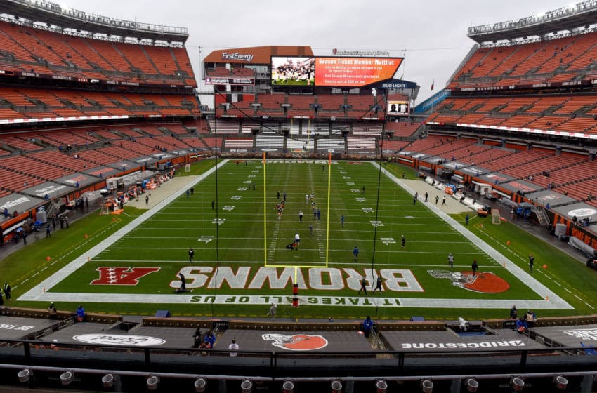 CLEVELAND, OHIO - JANUARY 03: A general view of FirstEnergy Stadium before the game between the Cleveland Browns and the Pittsburgh Steelers on January 03, 2021 in Cleveland, Ohio. (Photo by Nic Antaya/Getty Images)